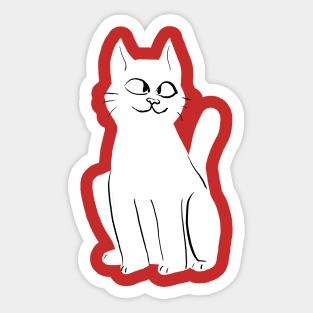 Cross Eyed Kitty Sticker